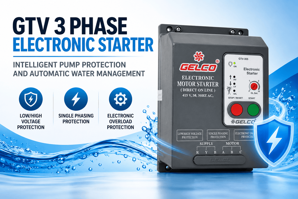 GTV 3 Phase Electronic Starter: Intelligent Pump Protection And Automatic Water Management