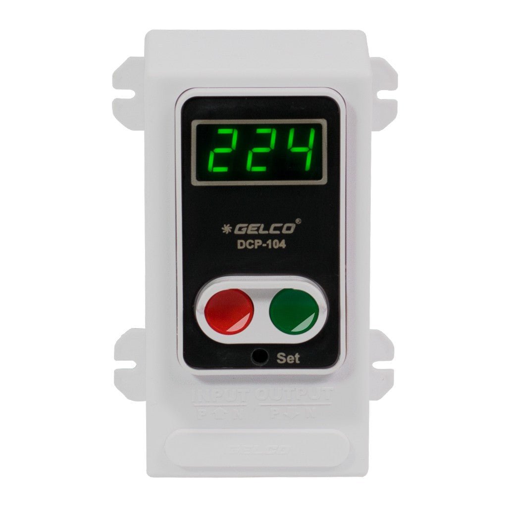 DCP 104, Protect AC/TV/Fridge/Washing Machine, etc. against Voltage Fluctuations/Overheating/Burning, Auto On/Off Function, 230V, 50Hz - Gelco Electronics Pvt. Ltd.