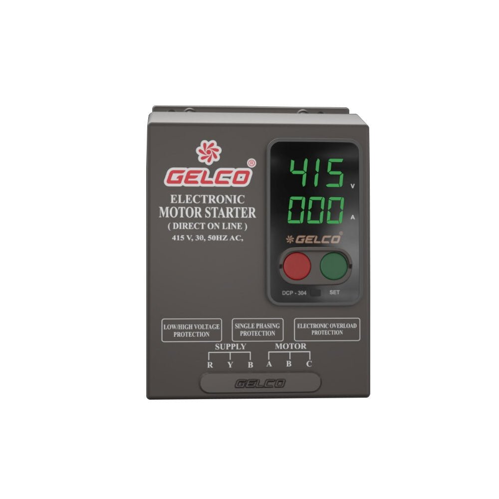 DCP-304, Operate & Protect all kinds of Submersible Motors & Pumps, Auto-Start After Power Cut, Phase Outage Protection, With Digital Display, 415V, 50Hz - Gelco Electronics Pvt. Ltd.