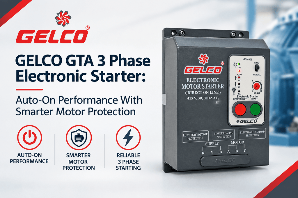 Gelco GTA 3 Phase Electronic Starter: Auto-On Performance With Smarter Motor Protection