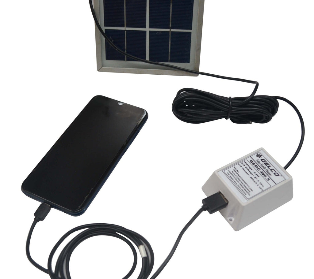 Gelco Solar Mobile Charger, Portable & Durable, 5V500mA/1A Output