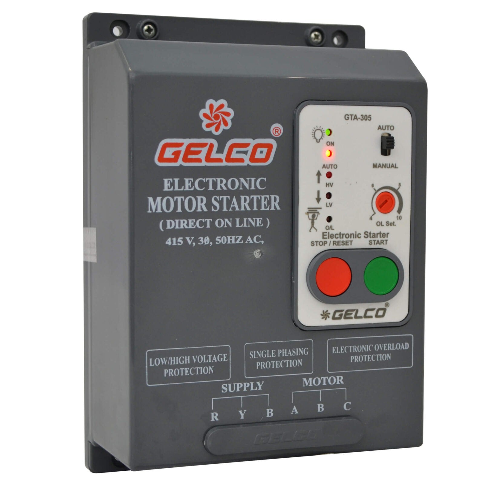 Gelco GTA 3 Phase Electronic Starter - Auto On Facility for