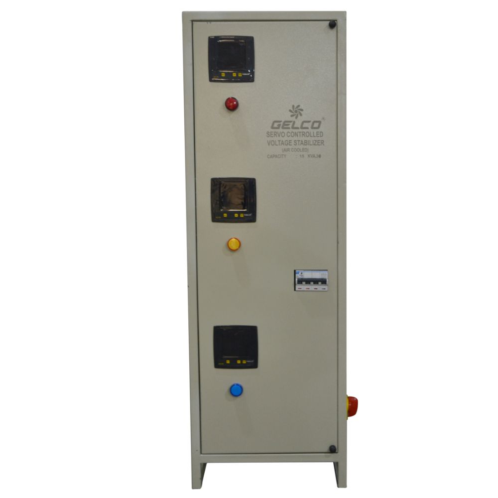 Servo Stabilizer 10 KVA to 22.5 KVA, Suitable For Elevator, Treadmill, Water Pumps, Bungalows - Gelco Electronics Pvt. Ltd.