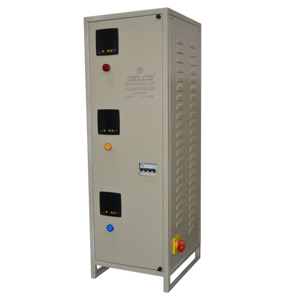 Servo Stabilizer 10 KVA to 22.5 KVA, Suitable For Elevator, Treadmill, Water Pumps, Bungalows - Gelco Electronics Pvt. Ltd.